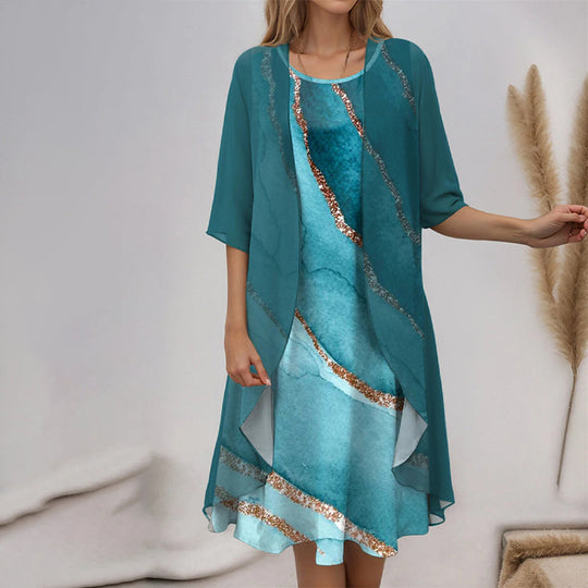 Jurk Dames Elegant Met Vest - Anouk