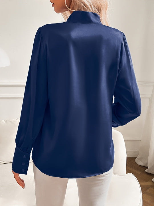 Damesblouse Met Strik Hals En Elegante Mouwen - Zara