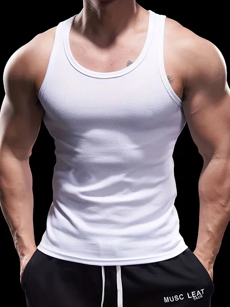 Geribbelde Tanktop Heren Slim Fit - Tycho