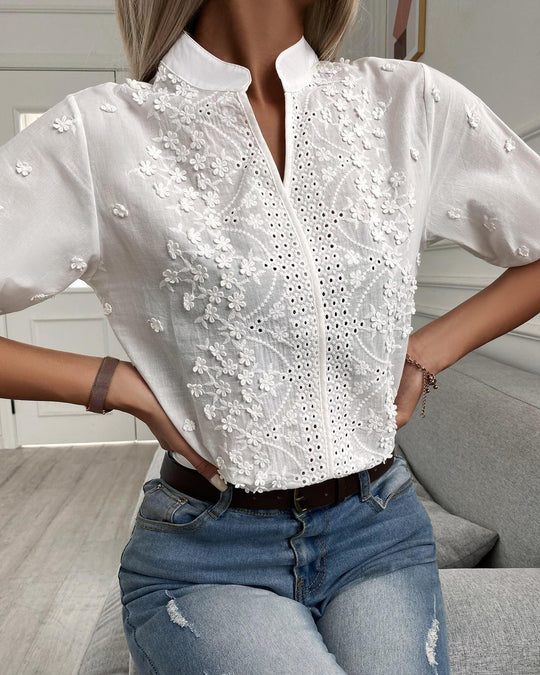 Laura - Stijlvolle Blouse Korte Mouw Dames