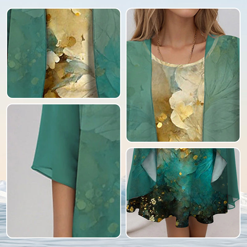 Jurk Dames Elegant Met Vest - Anouk