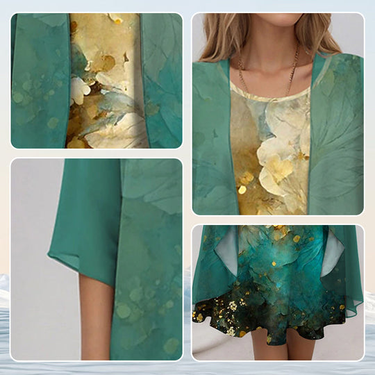Jurk Dames Elegant Met Vest - Anouk
