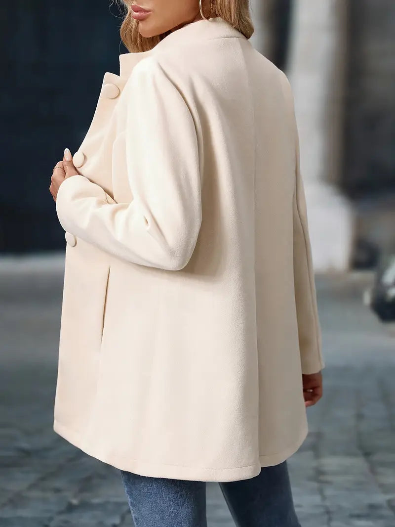 Sharon - Elegante Getailleerde Knopen Jas