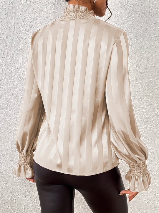 Gestreepte Blouse Dames Met Strik Lange Mouw - Zara