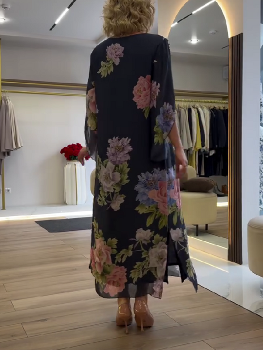 Anouk - Gebloemde Chiffon Maxi Jurk Dames