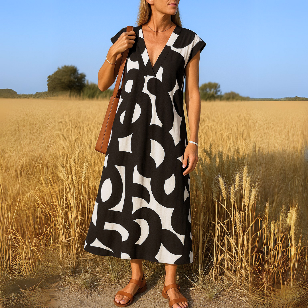 Sanne - Luchtige Maxi Jurk met Print