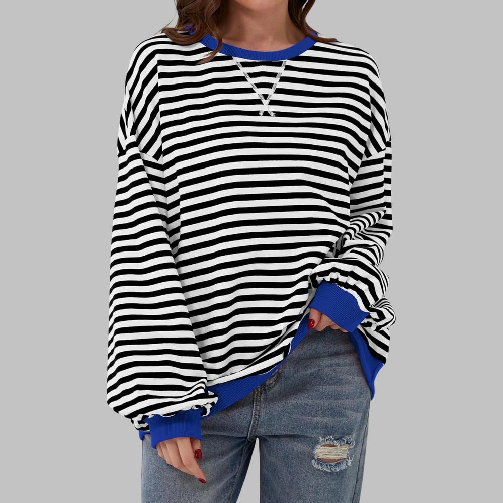 Michelle | Stijlvolle Gestreepte Oversized Trui