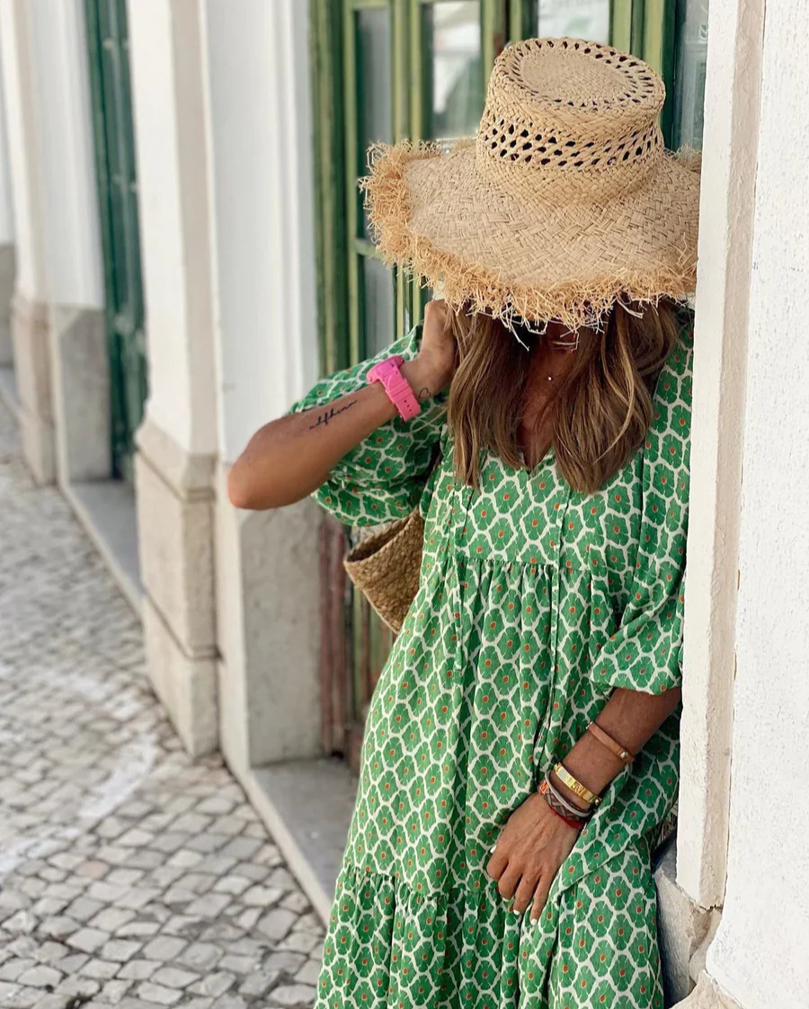Elaine | Boho Maxi Jurk Dames Met Print