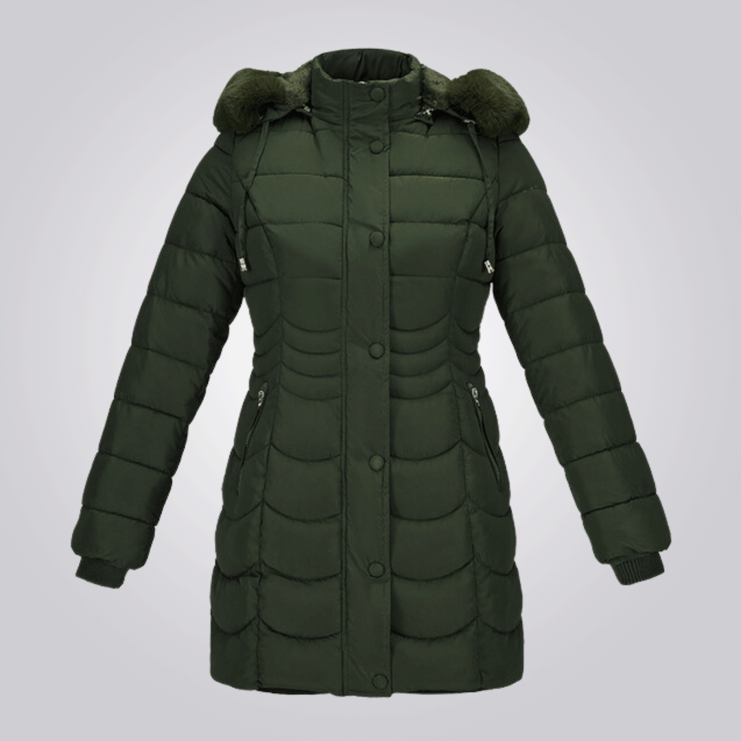 Saskia - Elegante Lange Gewatteerde Winterjas