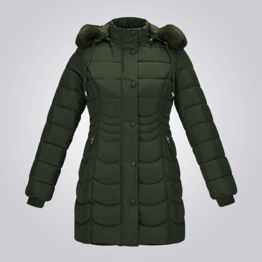 Saskia - Elegante Lange Gewatteerde Winterjas