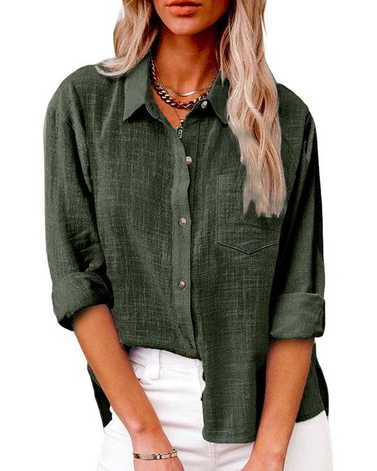 Katoen Linnen Blouse Dames Stijlvol - Zara