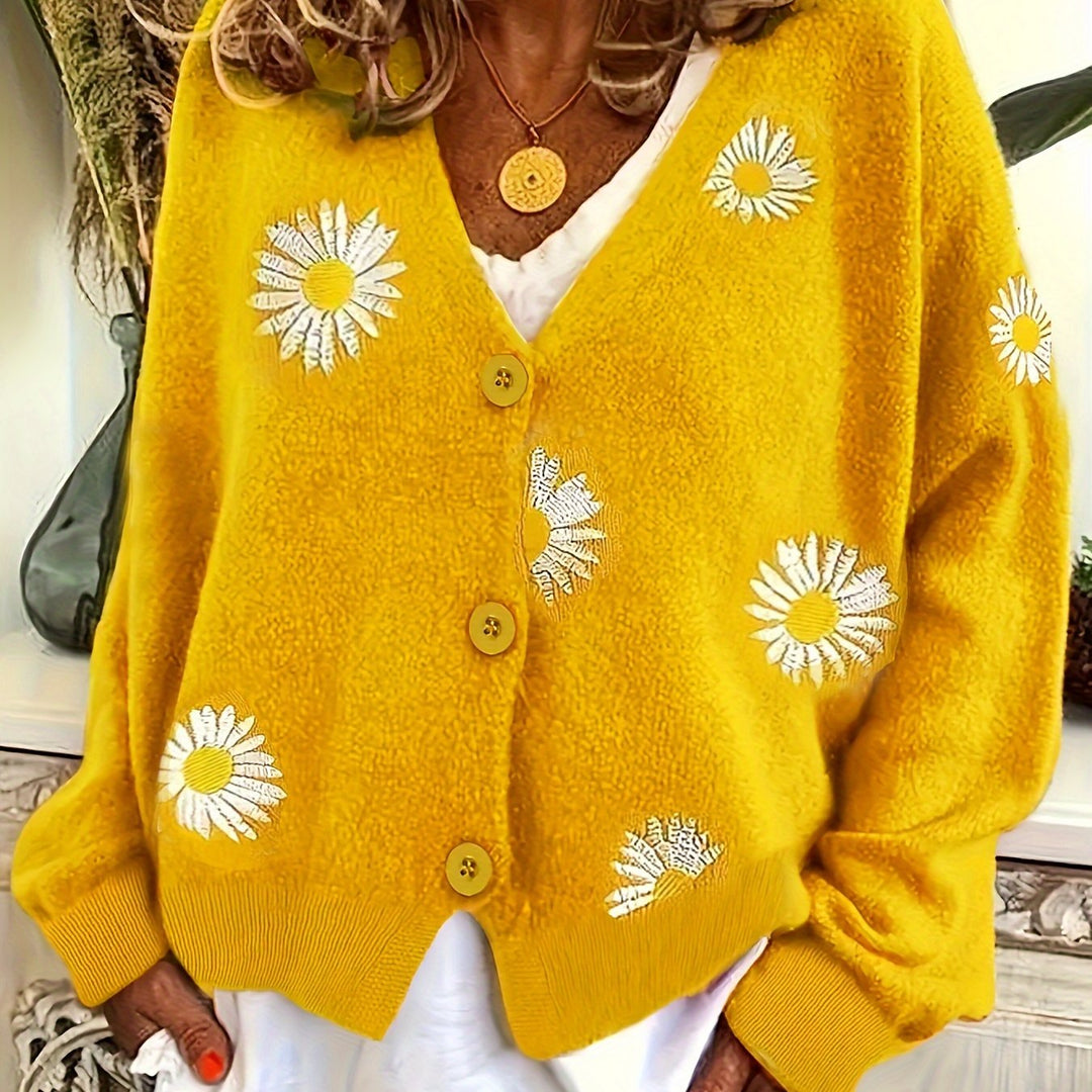 Brigitte - Elegant Gebloemd Knopen Vest