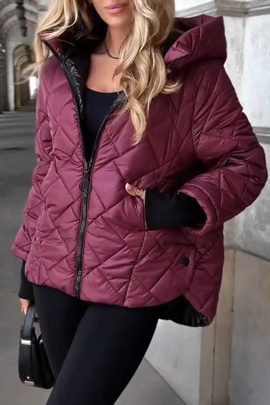Amanda - Stijlvolle Gewatteerde Capuchon Jas