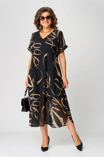 Chiffon Midi Jurk Dames Elegant - Chiara