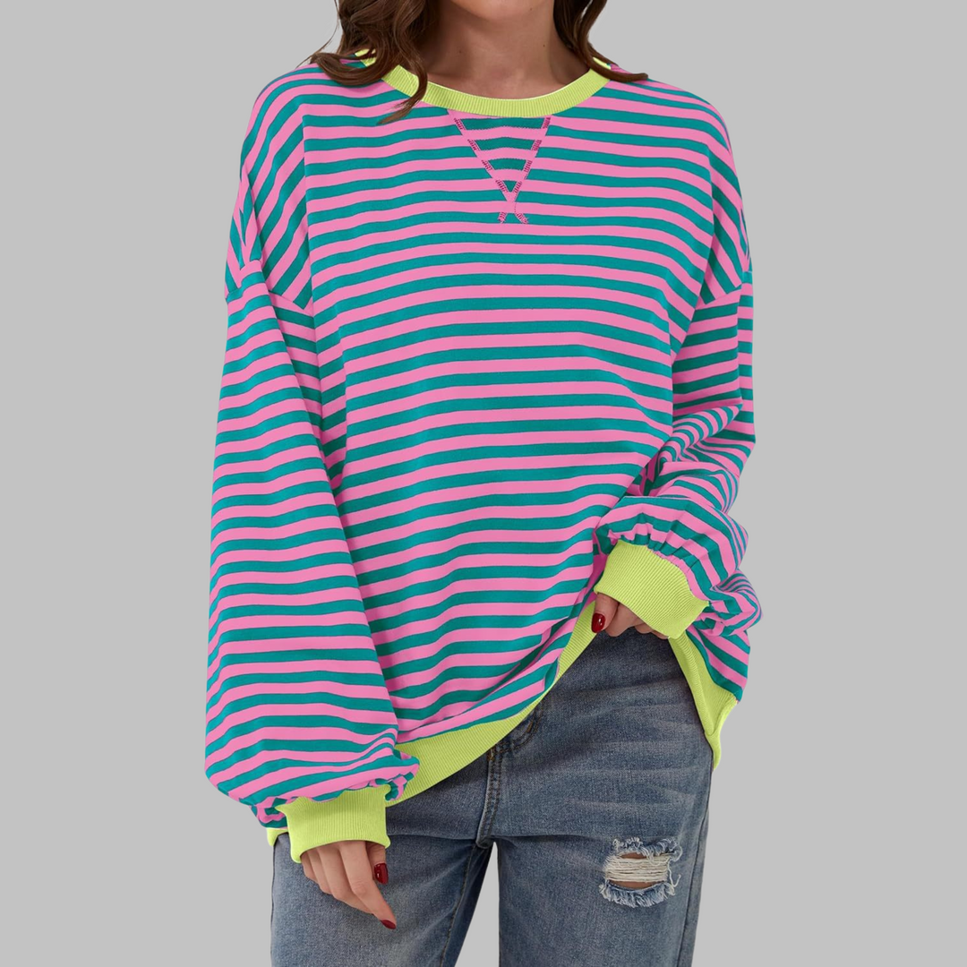 Michelle | Stijlvolle Gestreepte Oversized Trui
