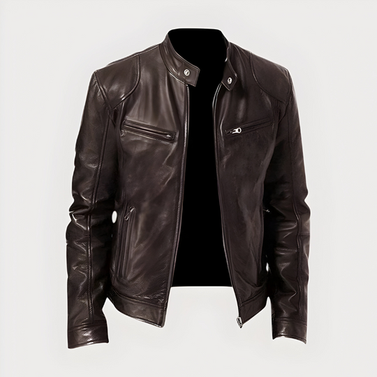 Victor - Stijlvolle Slim Fit Leren Bikerjack