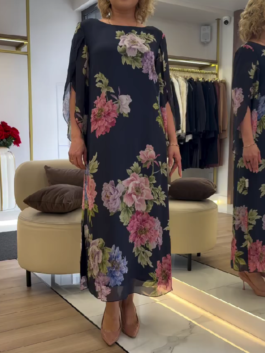 Anouk - Gebloemde Chiffon Maxi Jurk Dames