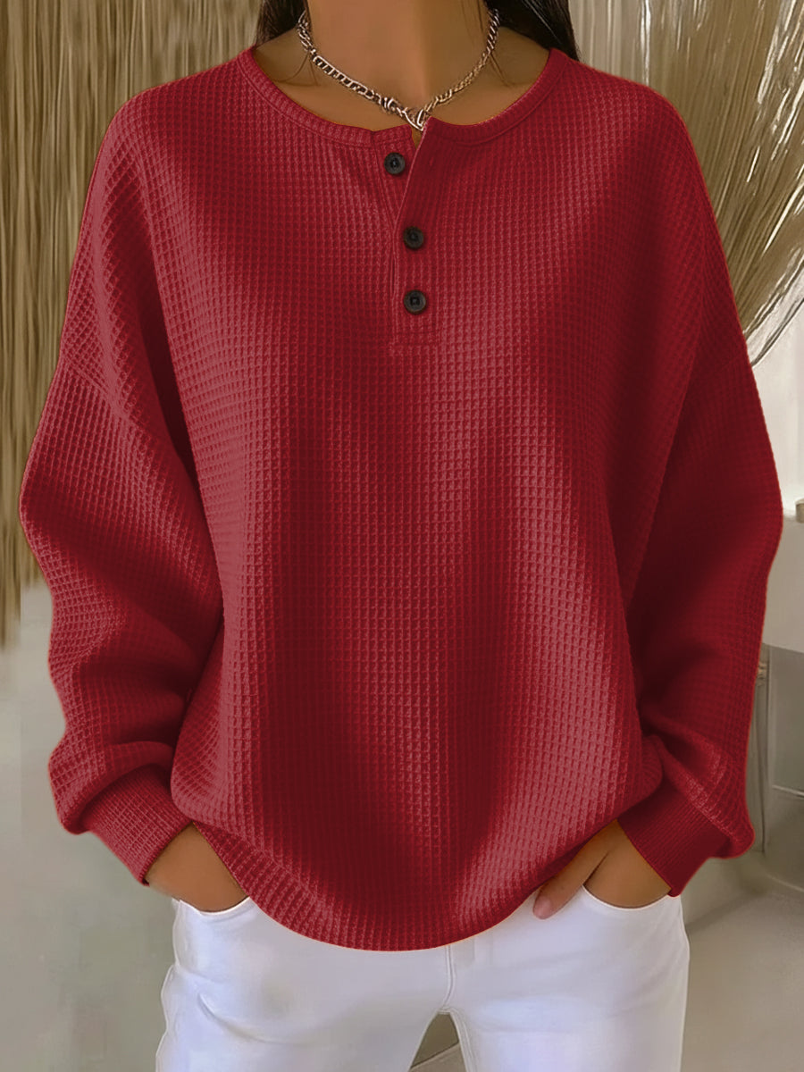 Emma - Stijlvolle Oversized Knopen Sweater