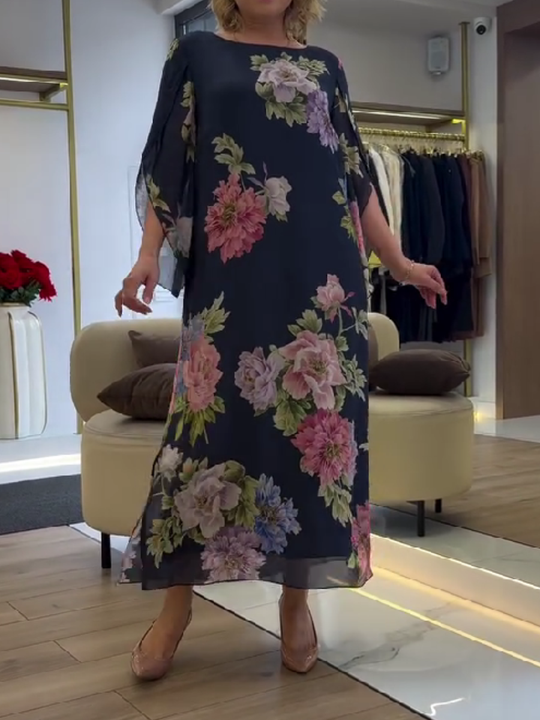 Anouk - Gebloemde Chiffon Maxi Jurk Dames