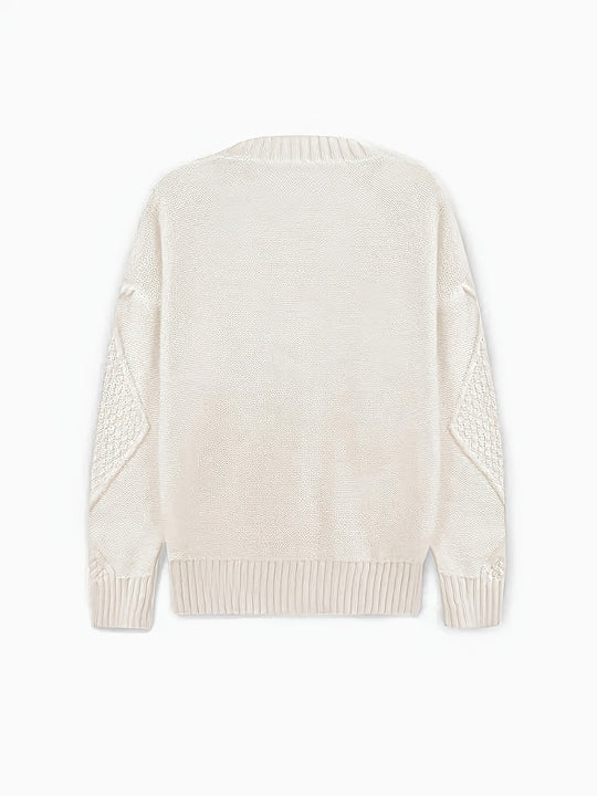 Sandra - Klassiek Kabelgebreid V-Hals Vest