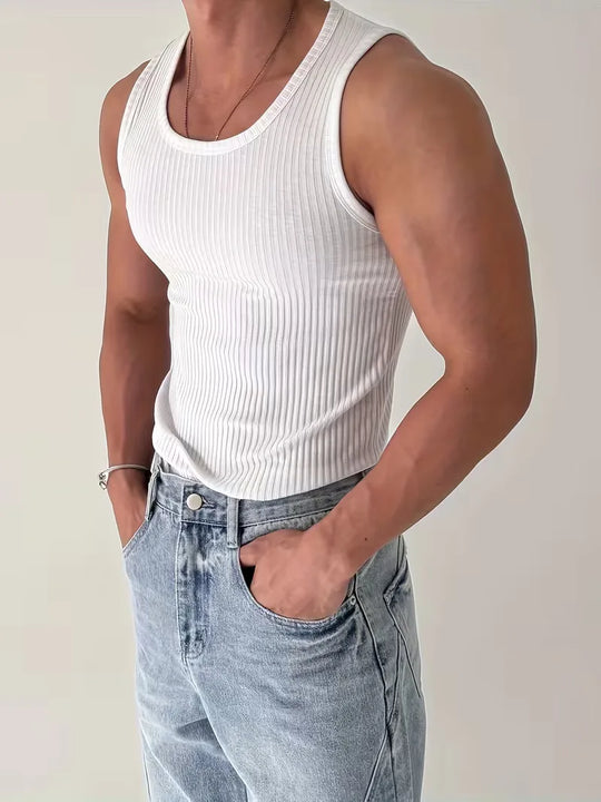 Geribbelde Tanktop Heren Slim Fit - Ravi
