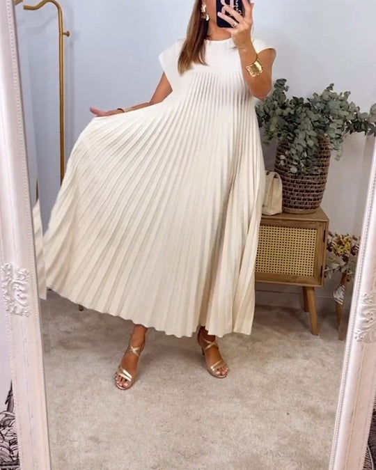 Saskia - Elegante Plissé Maxi Jurk