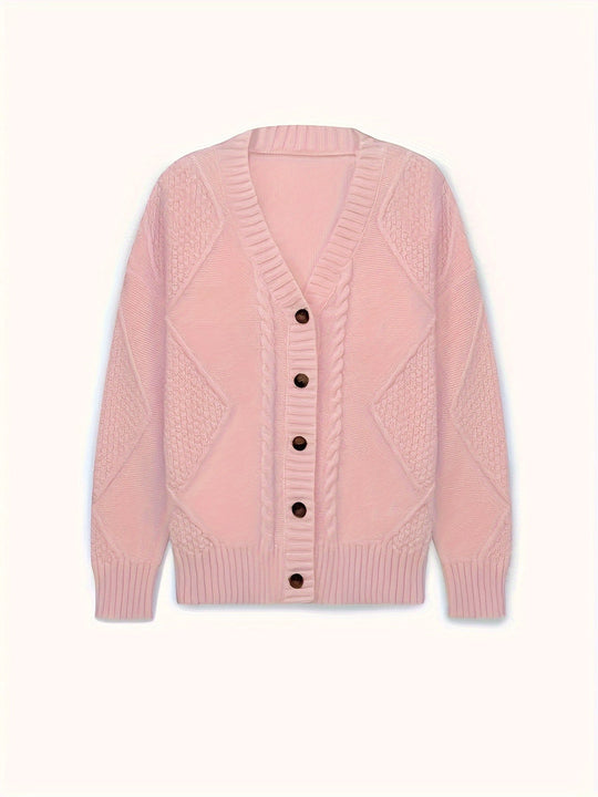 Sandra - Klassiek Kabelgebreid V-Hals Vest