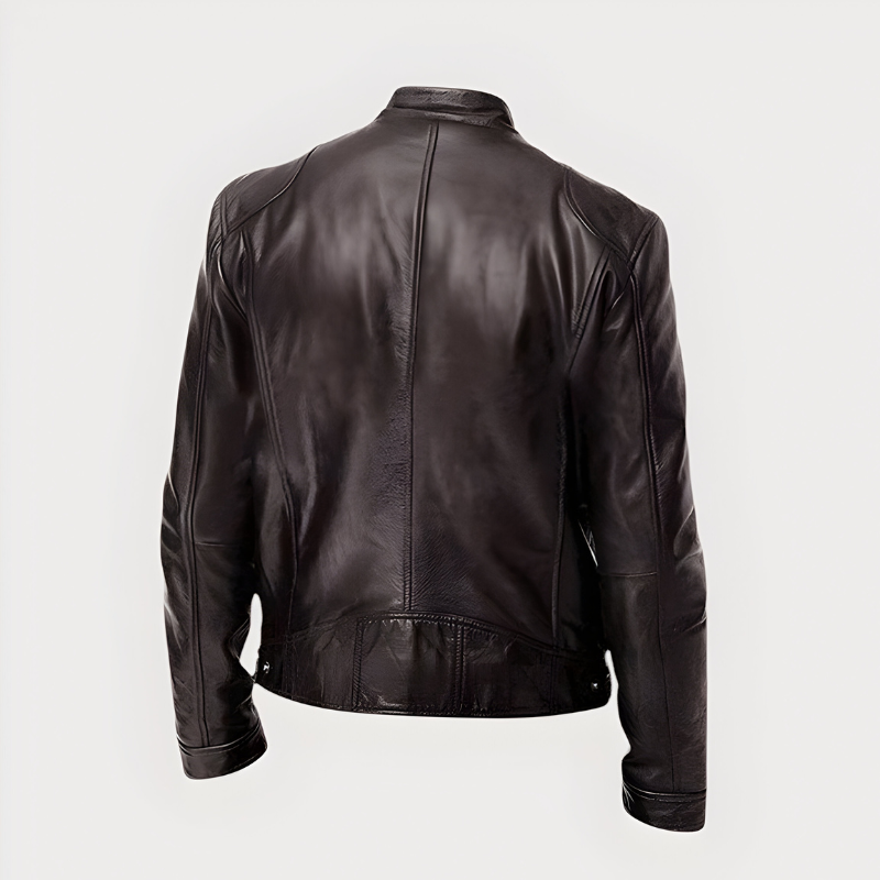 Victor - Stijlvolle Slim Fit Leren Bikerjack