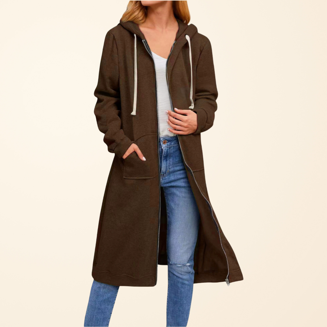 Rebecca - Stijlvol Lang Rits Vest