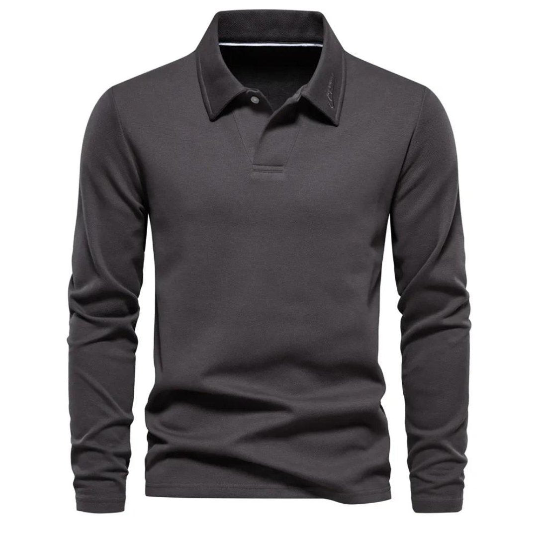 Jeroen - Heren Poloshirt Lange Mouwen - Tijdloos - Casual-4