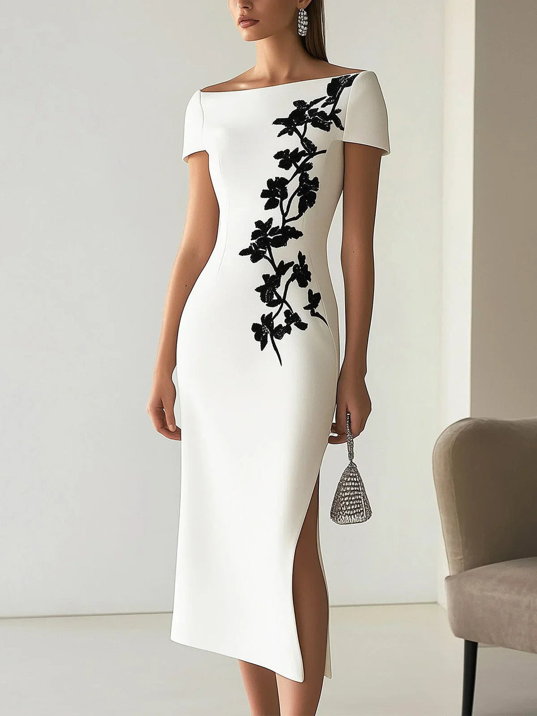 Marie - Elegante Kokerjurk met Split Dames