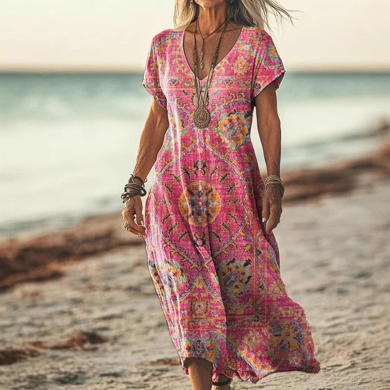 Ellen - Zomerse Maxi Jurk met Vlinderprint