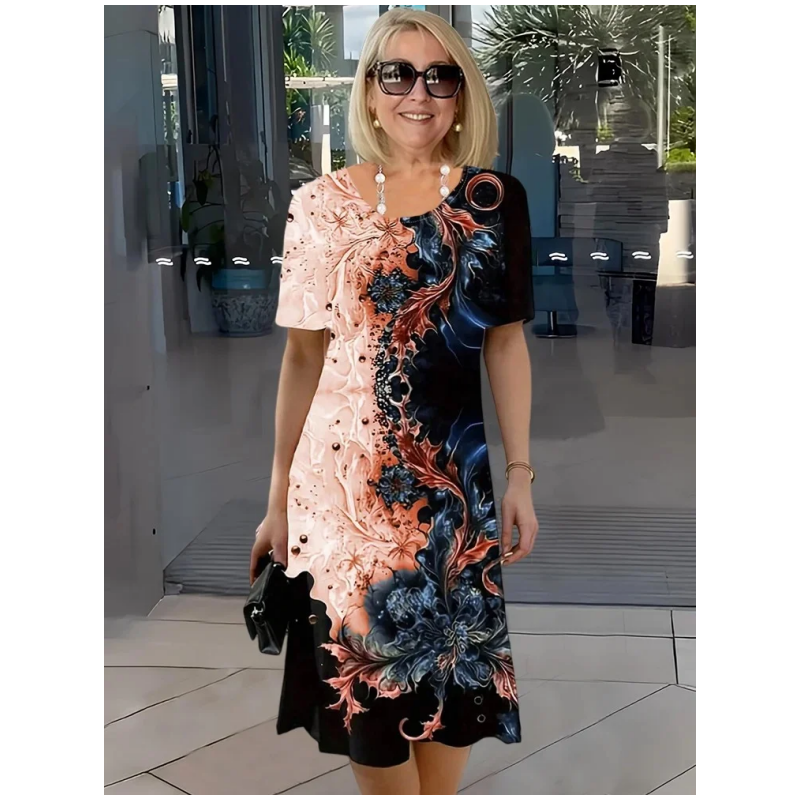 Carla - Stijlvolle Midi Jurk met Bloemenprint Dames