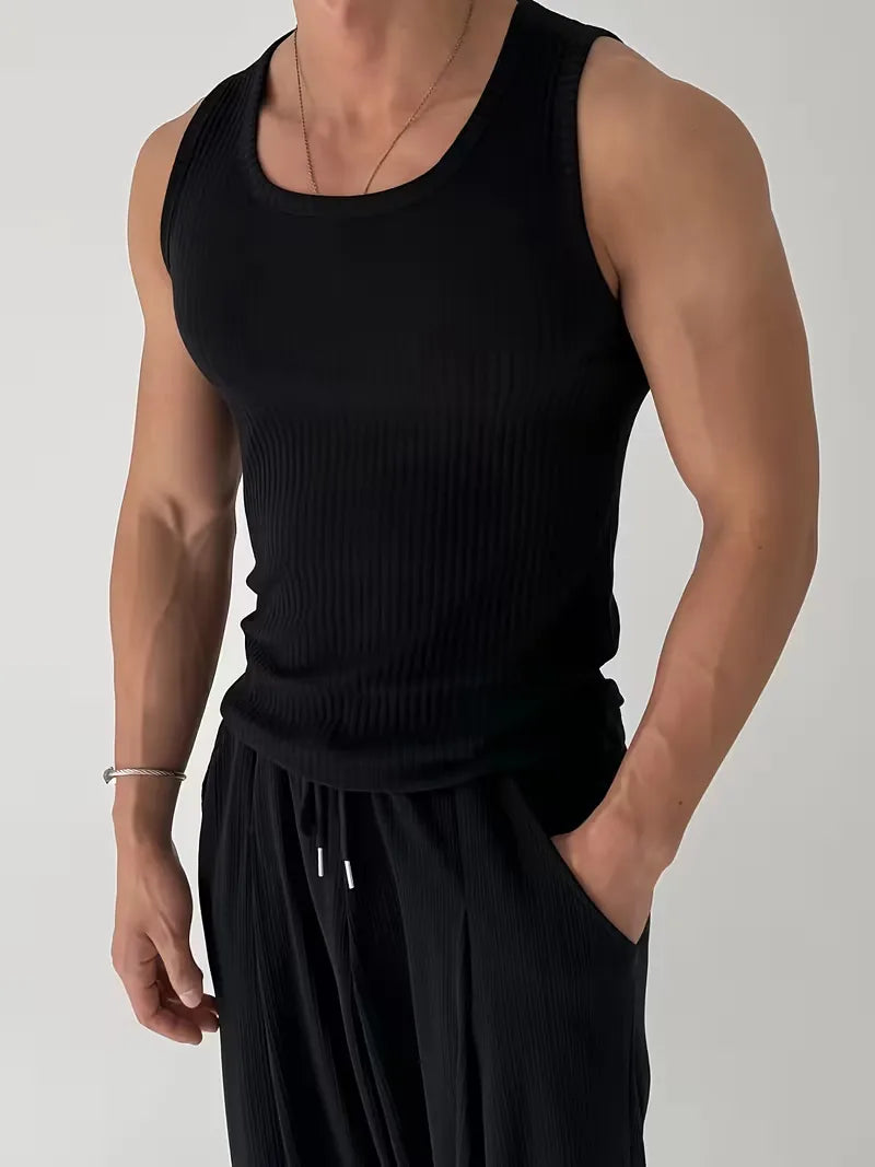 Geribbelde Tanktop Heren Slim Fit - Ravi