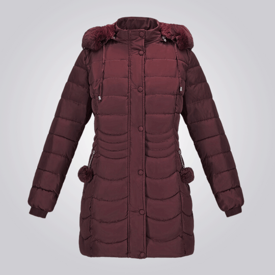 Saskia - Elegante Lange Gewatteerde Winterjas