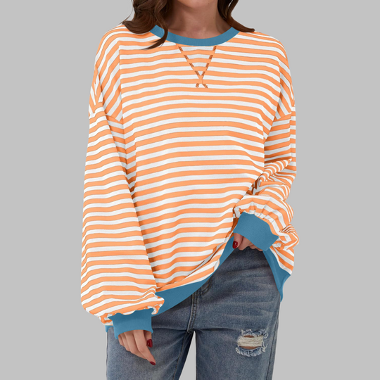 Michelle | Stijlvolle Gestreepte Oversized Trui