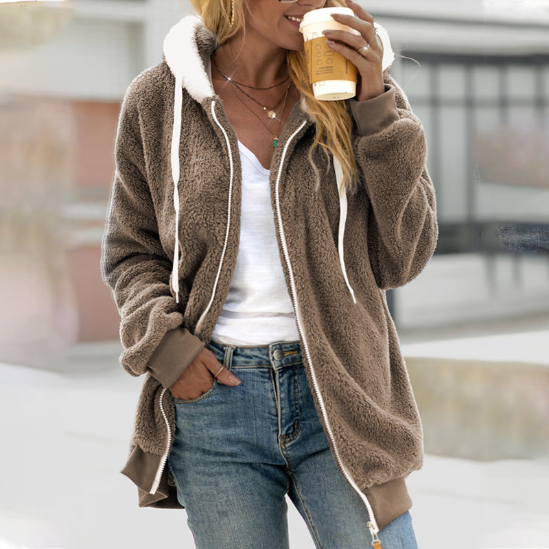 Lina - Dames jas teddy fleece