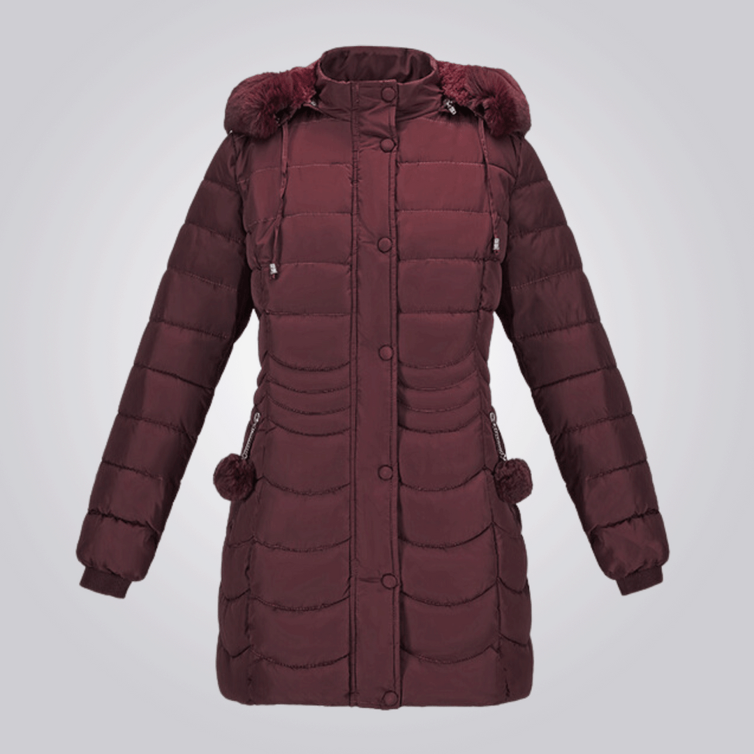 Saskia - Elegante Lange Gewatteerde Winterjas