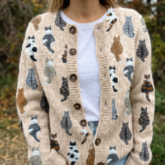 Sarah | Stijlvol Gebreid Katten Vest