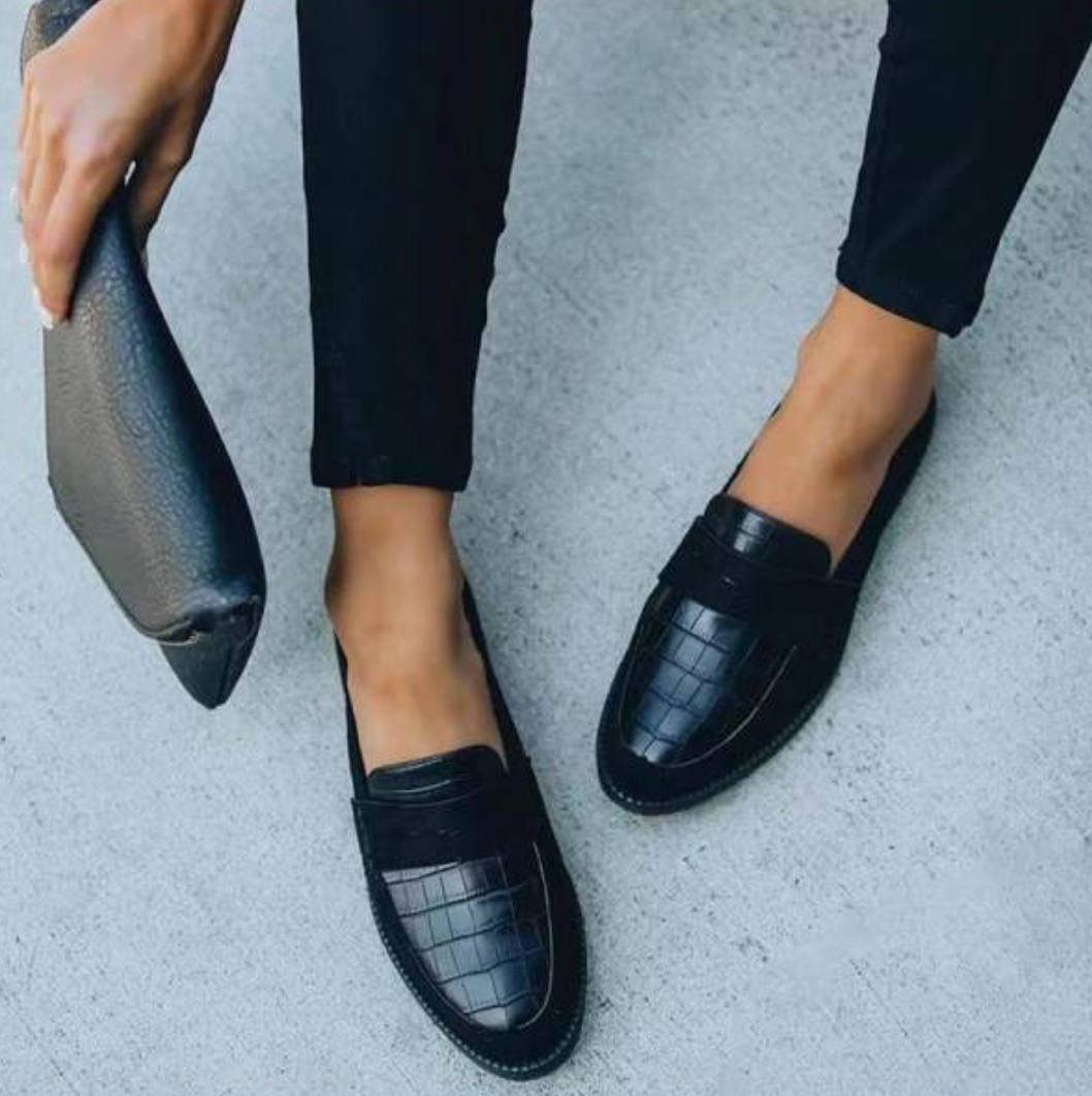 Dames Leren Loafers Comfortabel Chic