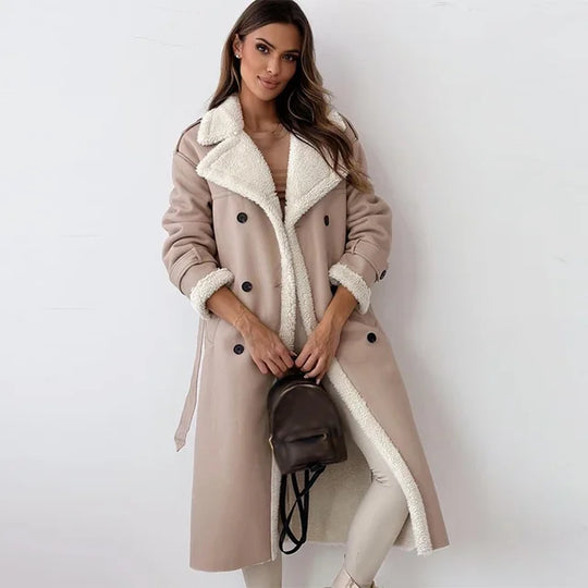 Ingrid - Elegante Leren Mantel Winterjas