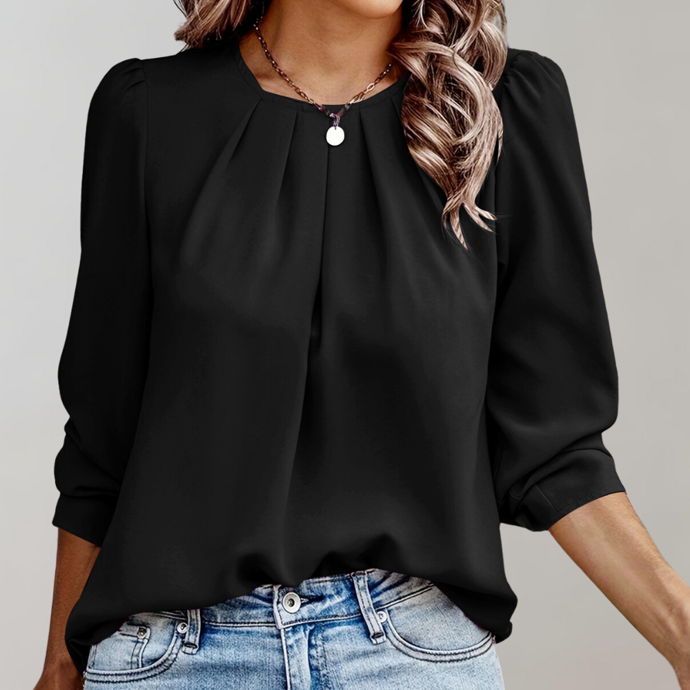 Levana - Blouse met Pofmouwen en Trendy Look