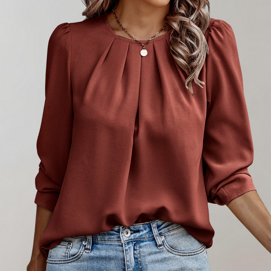 Levana - Blouse met Pofmouwen en Trendy Look