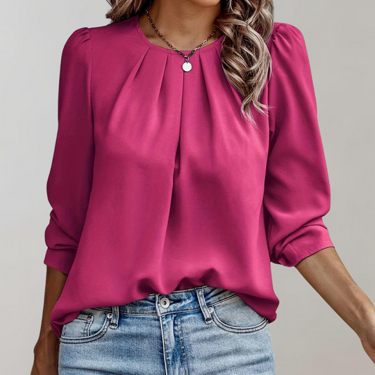 Levana - Blouse met Pofmouwen en Trendy Look