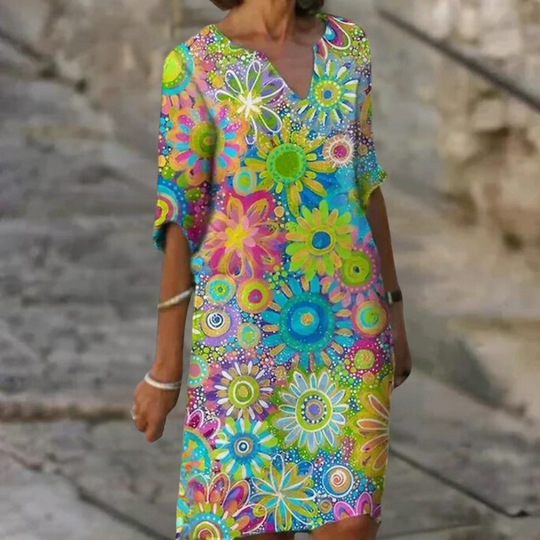 Bianca - Kleurrijke Zomerjurk