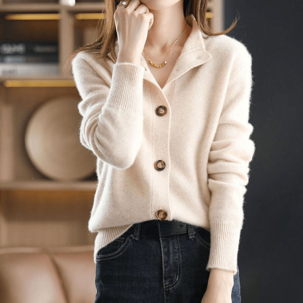 Helen - Elegant Cashmere Knopen Vest