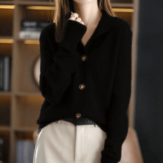 Helen - Elegant Cashmere Knopen Vest