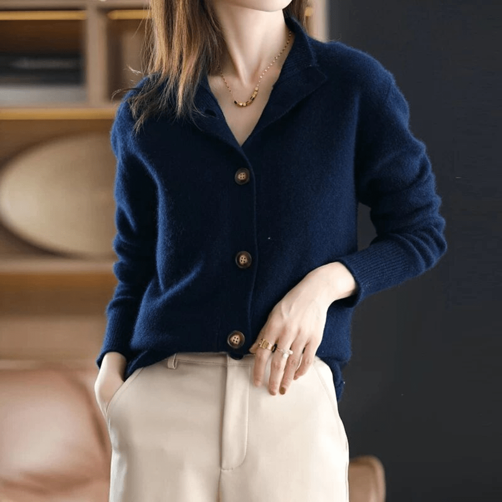 Helen - Elegant Cashmere Knopen Vest