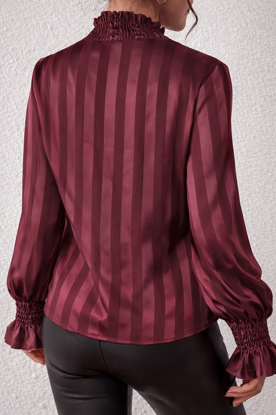 Gestreepte Blouse Dames Met Strik Lange Mouw - Zara