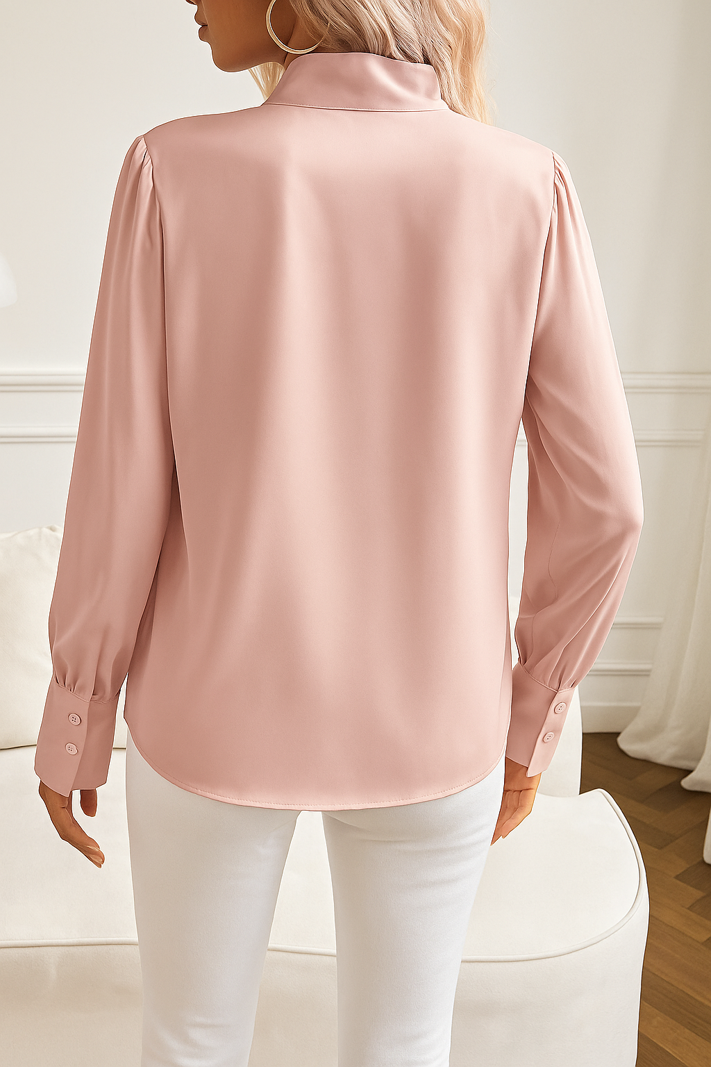 Damesblouse Met Strik Hals En Elegante Mouwen - Zara